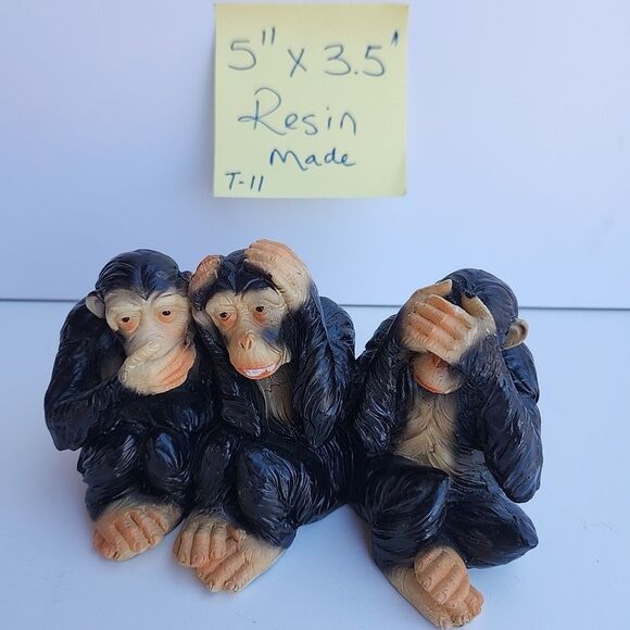 Vintage‎ Resin Made  3 Monkeys - Picture 12 of 12